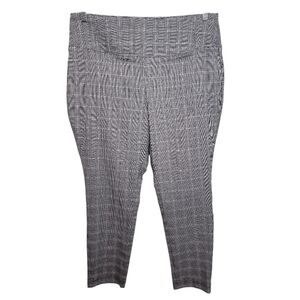 Worthington black white houndstooth plaid pull on skinny pants size 15 petite